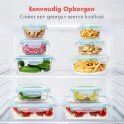 KitchenBrothers Meal Prep Bakjes - Set - Luchtdicht - BPA Vrij - Glas - 9 Stuks -Mepal shop 1200x1200 1572