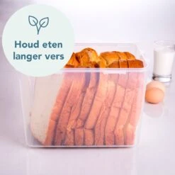 Lock&Lock Vershoudbakjes - Vershouddoos Voor Brood - Brooddoos - Broodtrommel - Bewaardoos Met Deksel - 100% Luchtdicht - BPA Vrij - Set Van 2 - 3,9 Liter - Transparant -Mepal shop 1200x1200 1574