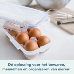 Lock&Lock Eierdoos - Eieropbergbox - Koelkast Organizer - Voor 12 Eieren - Transparant -Mepal shop 1200x1200 1585