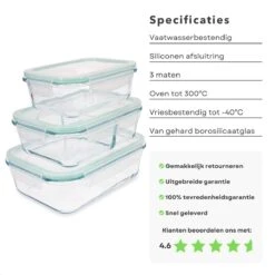Cheqo® Stevige Glazen - Vershoudbakjes - Meal Prep Bakjes - Lunchbox - Diepvriesbakjes - Vershouddoos - Magnetron Bakjes Met Deksel - Geschikt Voor Oven En Magnetron - Glas - 3 Stuks 9 Cheqo® Stevige Glazen - Vershoudbakjes - Meal Prep Bakjes - Lunchbox - Diepvriesbakjes - Vershouddoos - Magnetron Bakjes Met Deksel - Geschikt Voor Oven En Magnetron - Glas - 3 Stuks -Mepal shop 1200x1200 1587