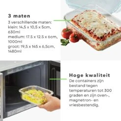 Cheqo® Stevige Glazen - Vershoudbakjes - Meal Prep Bakjes - Lunchbox - Diepvriesbakjes - Vershouddoos - Magnetron Bakjes Met Deksel - Geschikt Voor Oven En Magnetron - Glas - 3 Stuks 10 Cheqo® Stevige Glazen - Vershoudbakjes - Meal Prep Bakjes - Lunchbox - Diepvriesbakjes - Vershouddoos - Magnetron Bakjes Met Deksel - Geschikt Voor Oven En Magnetron - Glas - 3 Stuks -Mepal shop 1200x1200 1588