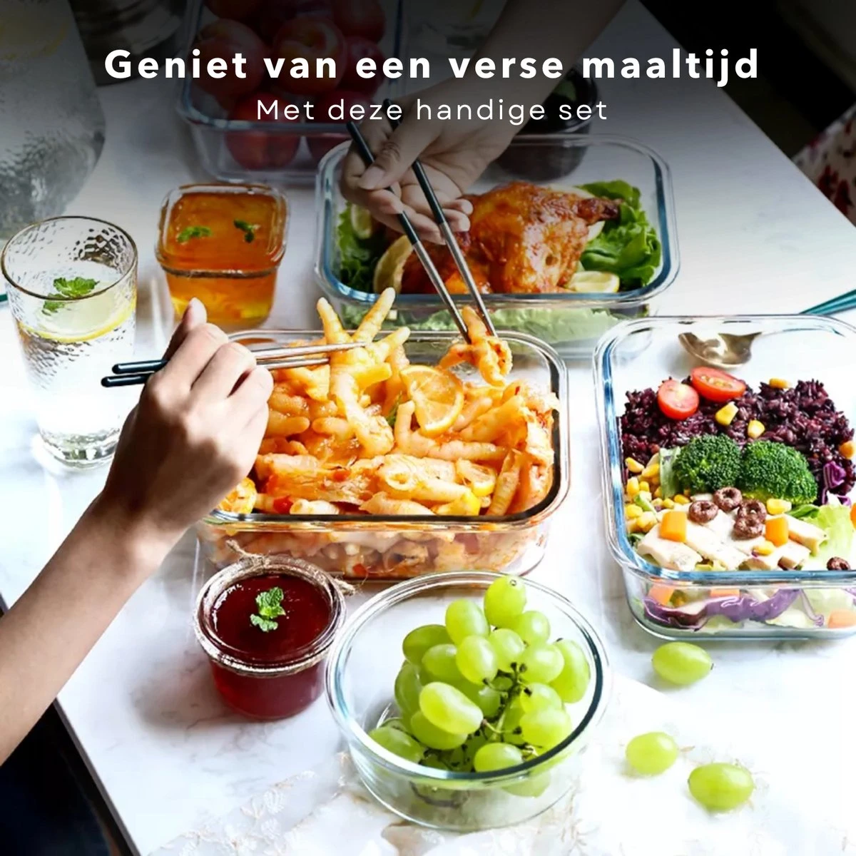 Cheqo® Stevige Glazen - Vershoudbakjes - Meal Prep Bakjes - Lunchbox - Diepvriesbakjes - Vershouddoos - Magnetron Bakjes Met Deksel - Geschikt Voor Oven En Magnetron - Glas - 3 Stuks 7 Cheqo® Stevige Glazen - Vershoudbakjes - Meal Prep Bakjes - Lunchbox - Diepvriesbakjes - Vershouddoos - Magnetron Bakjes Met Deksel - Geschikt Voor Oven En Magnetron - Glas - 3 Stuks - Afbeelding 5
