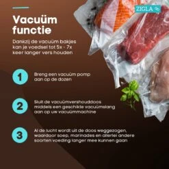 Zigla - Vershouddoos – Datumaanduiding – Voedselcontainer – Meal Prep – Fruitbakje – Vacuum Bewaardoos – Foodsaver -Mepal shop 1200x1200 1614