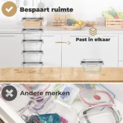 Vershoudbakjes - Meal Prep Bakjes - Lunchbox - Diepvriesbakjes - Vershouddoos - 5 Stuks - 1050ML - BPA Vrij - Stosh -Mepal shop 1200x1200 1622