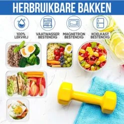 Strex Vershoudbakjes - Meal Prep Bakjes - Plastic Diepvries Bakjes - Met Deksel - 18 Delige Set - BPA Vrije Magnetronbakjes -Mepal shop 1200x1200 1636