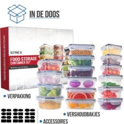Strex Vershoudbakjes - Meal Prep Bakjes - Plastic Diepvries Bakjes - Met Deksel - 18 Delige Set - BPA Vrije Magnetronbakjes -Mepal shop 1200x1200 1641