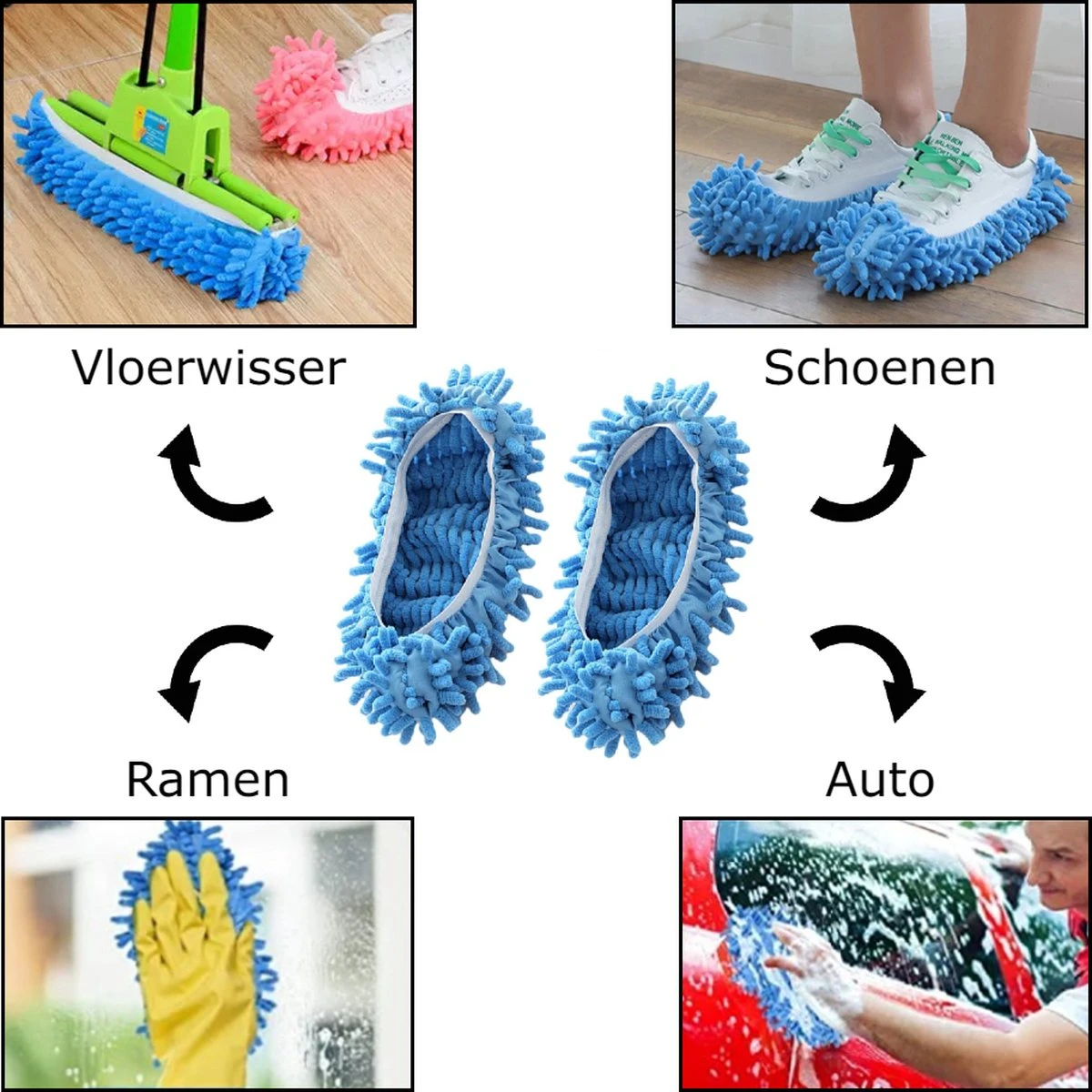 Merkloos Dweil Schoenen Vloermop (Blauw) - Vaatdoek - Keukendoek - Droogdoek - Microvezeldoek - Microvezel Doek - Microfiber Dweil - Multifunctioneel - Voor Vloer, Ramen En Auto | 1 Paar 5 Merkloos Dweil Schoenen Vloermop (Blauw) - Vaatdoek - Keukendoek - Droogdoek - Microvezeldoek - Microvezel Doek - Microfiber Dweil - Multifunctioneel - Voor Vloer, Ramen En Auto | 1 Paar - Afbeelding 3