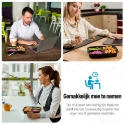 Meal Prep Bakjes - 14 Stuks - 3 Compartimenten - Lunchbox - Diepvriesbakjes - Vershoudbakjes - Plastic Bakjes Met Deksel - Magnetron Bakjes Met Deksel - Meal Prep - Vershouddoos - 1L - BPA Vrij - Fitcrafters -Mepal shop 1200x1200 1663