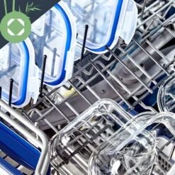 Klarstein Vierkante Glazen Box - Set Van 3 Vershoudbakjes : 800 Ml /620 Ml / 320 Ml - Met Deksel - Luchtdicht - Lekvrij -Mepal shop 1200x1200 1669