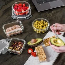 Vershoudbakjes - Meal Prep Bakjes - Diepvriesbakjes - Vershouddoos - Vershoudbakjes Set - Glas - 12 Stuks - BPA Vrij - Stosh -Mepal shop 1200x1200 1682