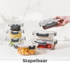 Vershoudbakjes - Meal Prep Bakjes - Diepvriesbakjes - Vershouddoos - Vershoudbakjes Set - Glas - 12 Stuks - BPA Vrij - Stosh -Mepal shop 1200x1200 1683