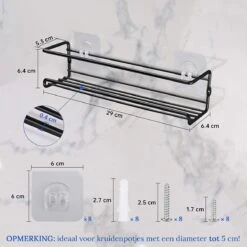 Merkloos Friendly Kitchen - Zwart Ophangbaar Kruidenrek - Modern Strak Kruidenrekje - Staal 14 Merkloos Friendly Kitchen - Zwart Ophangbaar Kruidenrek - Modern Strak Kruidenrekje - Staal -Mepal shop 1200x1200 1698