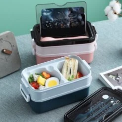 Lunchbox - Meal Prep Bakjes - Lunch Box Met Deksel - Meal Prep – Bento Box - Lunchtrommel Met Bestek Blauw -Mepal shop 1200x1200 1713