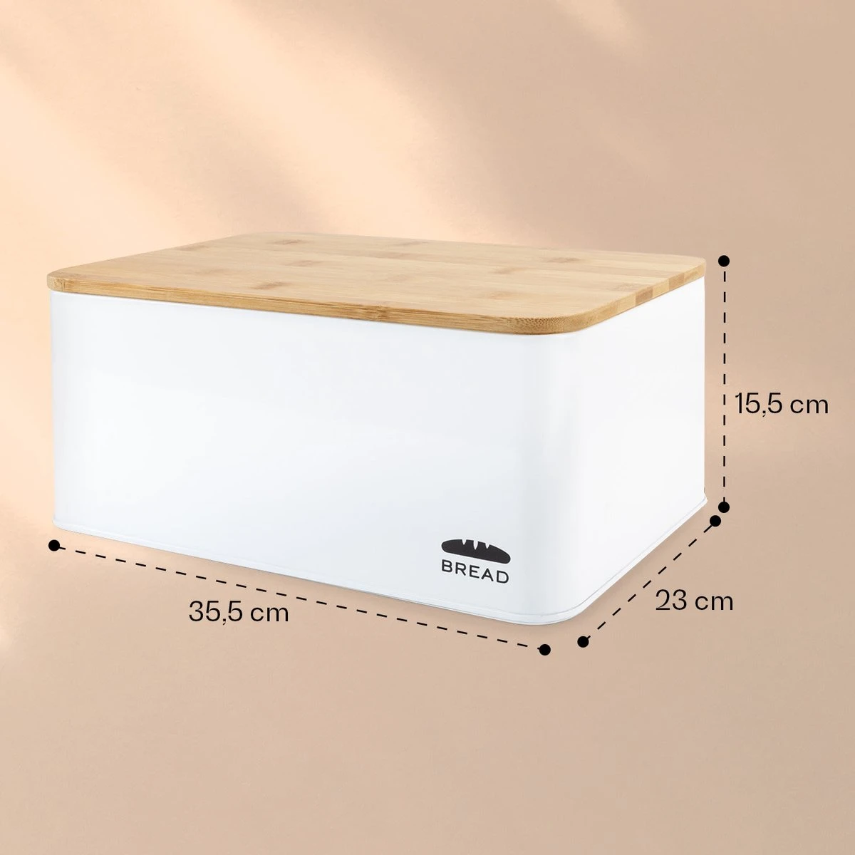 Oklahoma Broodtrommel Metaal 35,5x15,5x23 Cm Bamboe Deksel Snijplank 8 Oklahoma Broodtrommel Metaal 35,5x15,5x23 Cm Bamboe Deksel Snijplank - Afbeelding 6