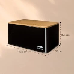 Klarstein Granrosi Oklahoma Broodtrommel - 35,5 X 15,5 X 23 Cm - Brooddoos Met Snijplank - Metaal & Bamboe -Mepal shop 1200x1200 1745