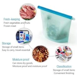 Merkloos Vershoudzakken Food Savers - Diepvrieszakken Vrieszakken Invrieszakken - Duurzaam Voedsel Bewaren - Siliconen - Herbruikbaar - Bewaarzakken - Lekvrij - BPA Vrij - Foodsavers - Fresh Bags - 3+1 Gratis -Mepal shop 1200x1200 1769