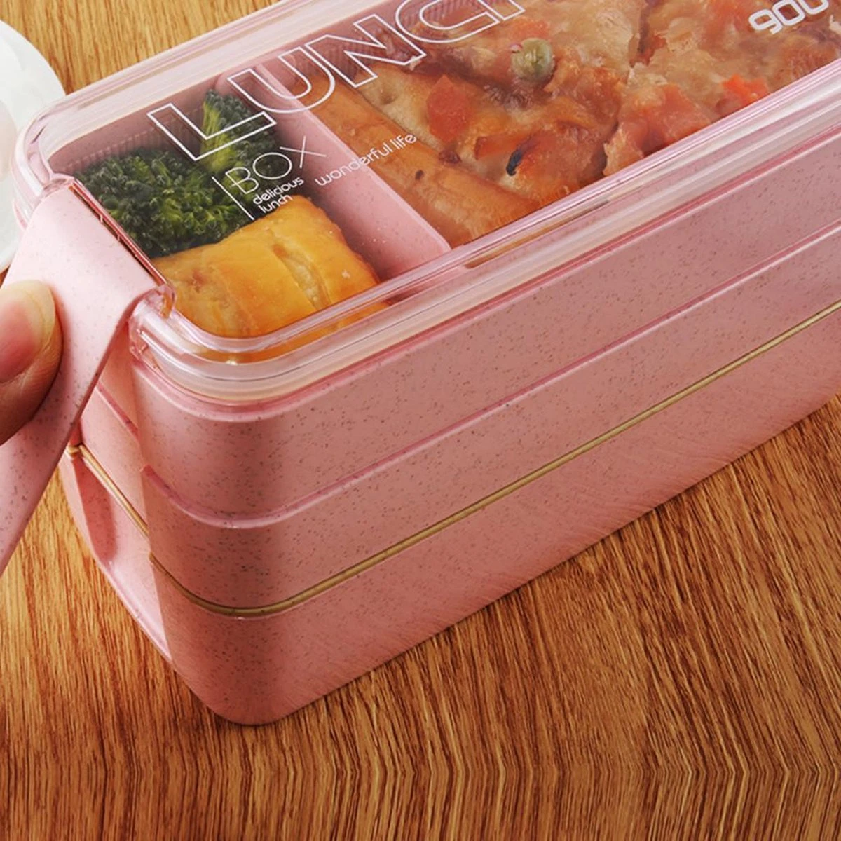 Lunchbox - Meal Prep Bakjes - Lunch Box Met Deksel - Meal Prep – Bento Box - Lunchtrommel Met Bestek Beige 15 Lunchbox - Meal Prep Bakjes - Lunch Box Met Deksel - Meal Prep – Bento Box - Lunchtrommel Met Bestek Beige - Afbeelding 13