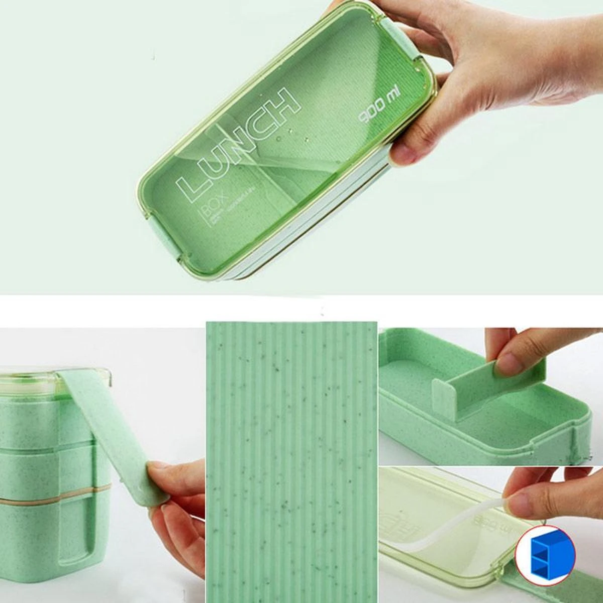 Lunchbox - Meal Prep Bakjes - Lunch Box Met Deksel - Meal Prep – Bento Box - Lunchtrommel Met Bestek Beige 17 Lunchbox - Meal Prep Bakjes - Lunch Box Met Deksel - Meal Prep – Bento Box - Lunchtrommel Met Bestek Beige - Afbeelding 15