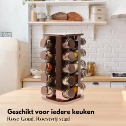 Pazzo Goods - Kruidenrek Staand - Kruidenrek Met Potjes - Rose Goud - RVS - Kruidenrek Draaibaar - 20 Kruidenpotjes - Inclusief Stickers & Stift - Kruiden Carrousel 18 Pazzo Goods - Kruidenrek Staand - Kruidenrek Met Potjes - Rose Goud - RVS - Kruidenrek Draaibaar - 20 Kruidenpotjes - Inclusief Stickers & Stift - Kruiden Carrousel -Mepal shop 1200x1200 1793