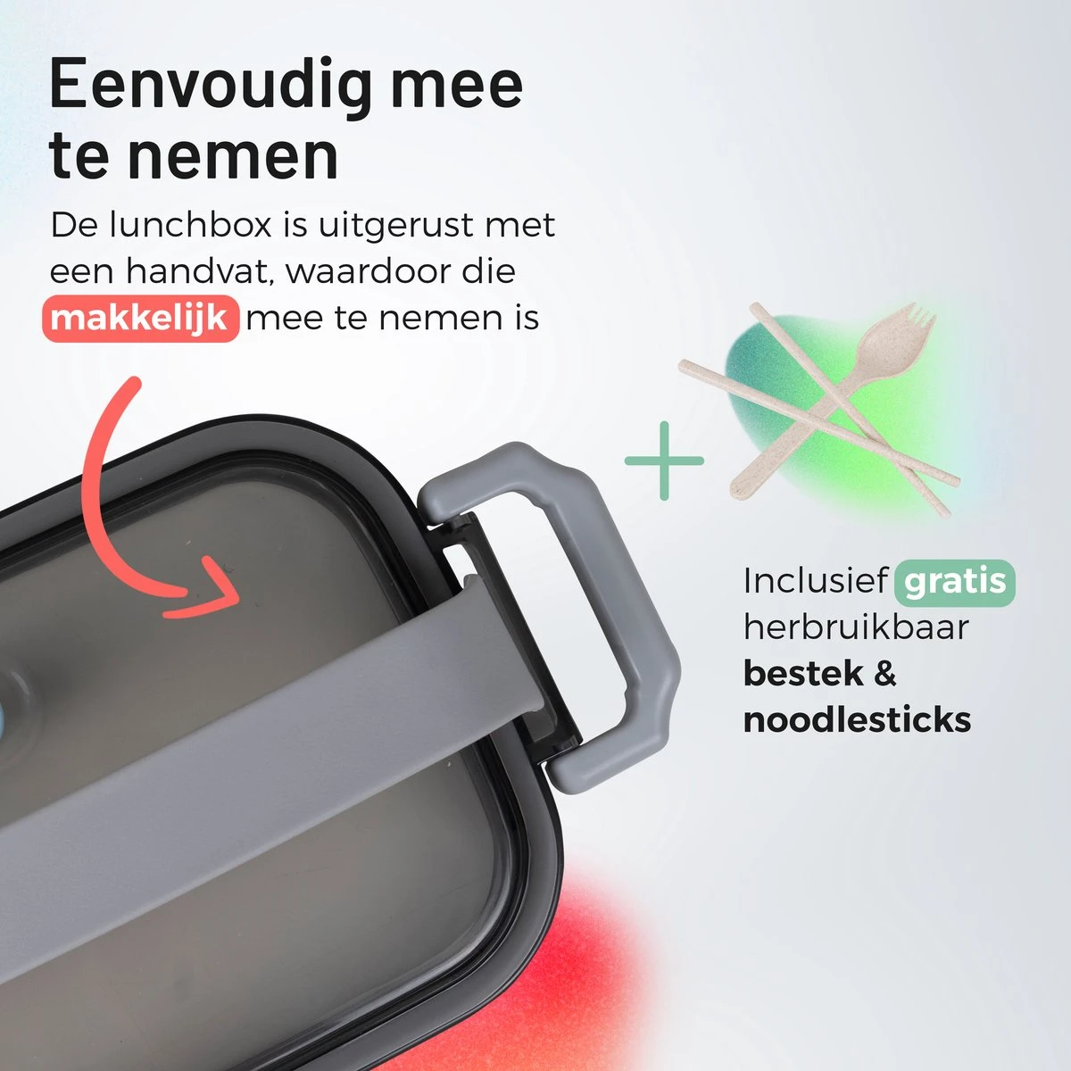 Triple J® Lunchbox - Broodtrommel - Lucht- & Lekvrij - Incl. Bestek - Magnetron & Vaatwasser Bestendig 6 Triple J® Lunchbox - Broodtrommel - Lucht- & Lekvrij - Incl. Bestek - Magnetron & Vaatwasser Bestendig - Afbeelding 4