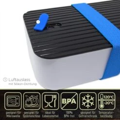 IFancy Lunchbox Tasty - Bento Lunch Box 1000ml - Dicht & Lekvrij Voor Kinderen & Volwassenen - Kantoor & School - BPA Vrij - Vaatwasser Magnetron & Vriezer Lunch Box (Blauw) -Mepal shop 1200x1200 1809