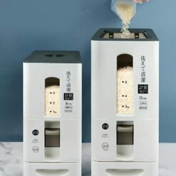 Merkloos TDR-Japans Rijst/Granen Container/Dispenser/ Opbergdoos - 6KG Inhoud - Wit -Mepal shop 1200x1200 1824