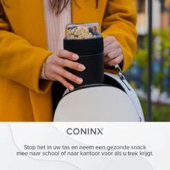 Coninx Yoghurtbeker To Go - Muesli Beker To Go - Lunchbeker - Mueslibeker 640ml (450ml+190ml) - Zwart -Mepal shop 1200x1200 1876