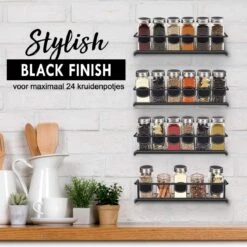 Kruidenrek Ophangbaar Kruidenpotjes Wandrek Organizer Keuken Accessoires - Zwart - Geschikt Voor Bijna Alle Kruidenpotjes -Mepal shop 1200x1200 1880