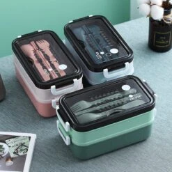 Lunchbox - Meal Prep Bakjes - Lunch Box Met Deksel - Meal Prep – Bento Box - Lunchtrommel Met Bestek Groen -Mepal shop 1200x1200 1947