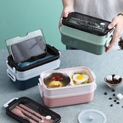Lunchbox - Meal Prep Bakjes - Lunch Box Met Deksel - Meal Prep – Bento Box - Lunchtrommel Met Bestek Groen -Mepal shop 1200x1200 1957