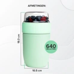 Coninx Yoghurtbeker To Go - Muesli Beker To Go - Lunchbeker - Mueslibeker 640ml (450ml+190ml) - Groen -Mepal shop 1200x1200 1960
