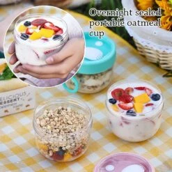 Deluqse Overnight Oats Potjes - Overnights Oats Beker - Set Van 3 - Oats Potjes - Overnight Oats Jar - Muesli Beker - Havermout Potjes -Mepal shop 1200x1200 1972