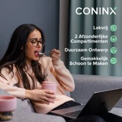 Coninx Yoghurtbeker To Go - Muesli Beker To Go - Lunchbeker - Mueslibeker 640ml (450ml+190ml) - Roze 12 Coninx Yoghurtbeker To Go - Muesli Beker To Go - Lunchbeker - Mueslibeker 640ml (450ml+190ml) - Roze -Mepal shop 1200x1200 2001