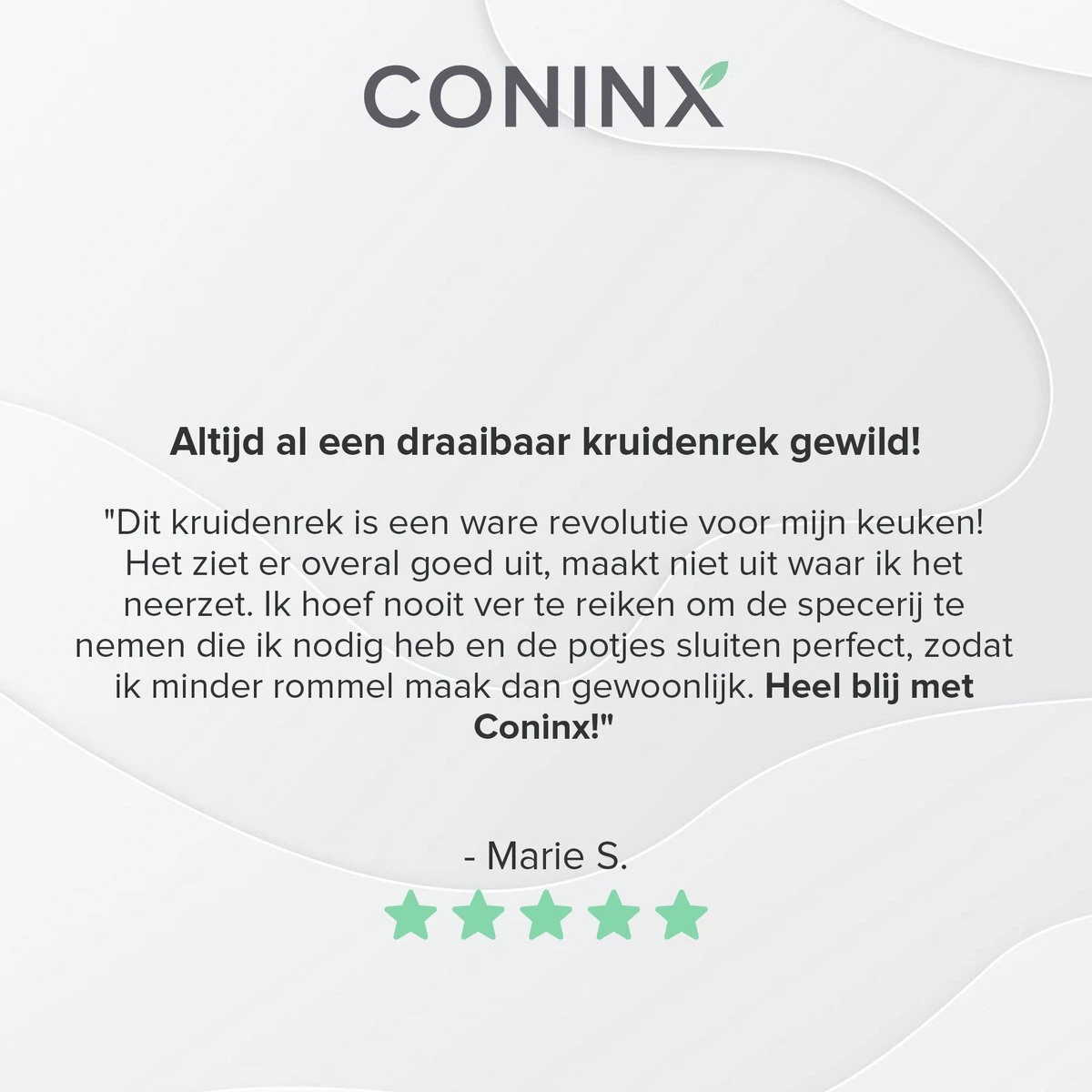 Coninx Kruidenrek Staand - Draaiend Kruidenrek Met Glazen Potjes - Kruidencarrousel Draaibaar - 8 Kruidenpotjes - Wit / RVS 9 Coninx Kruidenrek Staand - Draaiend Kruidenrek Met Glazen Potjes - Kruidencarrousel Draaibaar - 8 Kruidenpotjes - Wit / RVS - Afbeelding 7