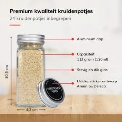 Deleca Kruidenrek Organizer Met 24 Kruidenpotjes - Vierkant - Strooideksel & Labels - Ophangbaar Of Staand - Industrieel / Zwart -Mepal shop 1200x1200 2028