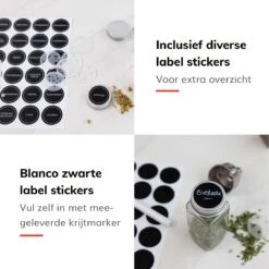 Deleca Kruidenrek Organizer Met 24 Kruidenpotjes - Vierkant - Strooideksel & Labels - Ophangbaar Of Staand - Industrieel / Zwart -Mepal shop 1200x1200 2029