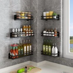 Noswo Kruidenrek Ophangbaar - Kruidenrek Voor Kruidenpotjes - Keukenrek Hangend - 50 Cm - Zwart -Mepal shop 1200x1200 2055