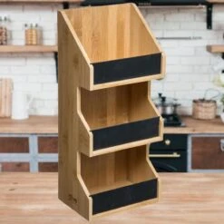 Merkloos Decopatent® 3 Laags Keuken Opbergrek - Staand Rek 3 Etages - Keukenrek - Bamboe Hout - Etagere Rek - Kruidenrek - Keuken Organizer -Mepal shop 1200x1200 2067