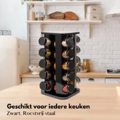 Pazzo Goods - Kruidenrek Staand - Kruidenrek Met Potjes - Zwart - RVS - Kruidenrek Draaibaar - 20 Kruidenpotjes - Inclusief Stickers & Stift - Kruiden Carrousel 21 Pazzo Goods - Kruidenrek Staand - Kruidenrek Met Potjes - Zwart - RVS - Kruidenrek Draaibaar - 20 Kruidenpotjes - Inclusief Stickers & Stift - Kruiden Carrousel -Mepal shop 1200x1200 2095