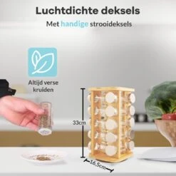 LuZana® Draaibaar Kruidenrek Staand Met Potjes - Bamboe- 20 Kruidenpotjes Met Strooideksel – Incl. Labels, Krijtstift En Trechter 12 LuZana® Draaibaar Kruidenrek Staand Met Potjes - Bamboe- 20 Kruidenpotjes Met Strooideksel – Incl. Labels, Krijtstift En Trechter -Mepal shop 1200x1200 2099