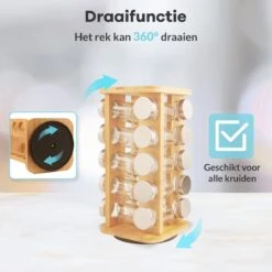LuZana® Draaibaar Kruidenrek Staand Met Potjes - Bamboe- 20 Kruidenpotjes Met Strooideksel – Incl. Labels, Krijtstift En Trechter 13 LuZana® Draaibaar Kruidenrek Staand Met Potjes - Bamboe- 20 Kruidenpotjes Met Strooideksel – Incl. Labels, Krijtstift En Trechter -Mepal shop 1200x1200 2100