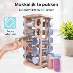 LuZana® Draaibaar Kruidenrek Staand Met Potjes - Bamboe- 20 Kruidenpotjes Met Strooideksel – Incl. Labels, Krijtstift En Trechter 15 LuZana® Draaibaar Kruidenrek Staand Met Potjes - Bamboe- 20 Kruidenpotjes Met Strooideksel – Incl. Labels, Krijtstift En Trechter -Mepal shop 1200x1200 2102