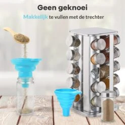 LuZana® Draaibaar Kruidenrek -RVS- Staand Met Potjes - 20 Kruidenpotjes Met Strooideksel – Incl. Labels, Krijtstift En Trechter 14 LuZana® Draaibaar Kruidenrek -RVS- Staand Met Potjes - 20 Kruidenpotjes Met Strooideksel – Incl. Labels, Krijtstift En Trechter -Mepal shop 1200x1200 2137