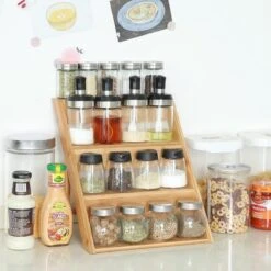 Merkloos Decopatent® Kruidenrekje Staand - Kruidenrek Voor 16 Tot 20 Kruidenpotjes - Hout - 4 Laags -Mepal shop 1200x1200 2166