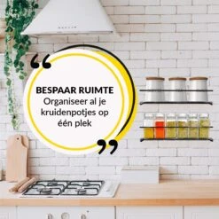 YORGS Kruidenrek Ophangbaar - Kruidenrekje Voor Potjes - Kruidenrekken Hangend 4 Stuks - Zwart - Inc Ophangmateriaal -Mepal shop 1200x1200 2175