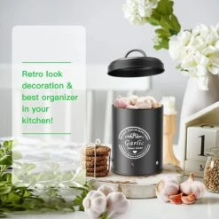 Professionele Bewaardozen - Set Van 3 - Voor Aardappels, Uien En Knoflook - Retro Design - Voorraadcontainer Van Metaal - Keukenopslag - Groentes Bewaren Voor Lange Tijd - Perfect Cadeau Voor In De Keuken -Mepal shop 1200x1200 2237