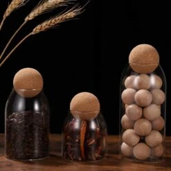 Igoods Helderglazen - Voorraadpot Met Kurkbal - Thee- En Koffiebus Met Bolvormig Houten Deksel - Voedselblikken - Keukenopslag - Opslagpotten -Mepal shop 1200x1200 2284