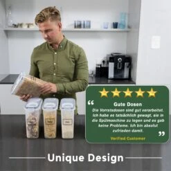 TNM Luxe Luchtdichte Voorraadbussen Set Zwart (4x2,5L), Voorraadpotten, Voedselcontainer Met Deksel, Vershouddoos -Mepal shop 1200x1200 2288