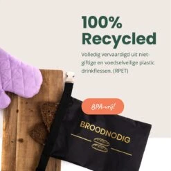 BROODNODIG® - Herbruikbare Boterhamzak - Van 100% Gerecyclede PET-flessen - Ideaal Als Diepvrieszakjes - Lunchzak - Herbruikbaar Boterhamzakje - Foodwrap - Lunchbox - 30x20cm - Zwart -Mepal shop 1200x1200 2350