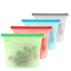 Siliconen Vershoudzakken - Set Van 8 ( 4x 1000ML + 4x 1500ML) -(Transparant, Rood, Groen, Blauw) - Duurzaam - Herbruikbaar - Vries & Hitte Bestendig - Meal Prep - Opbergzak Maatbeker Meal Prep Container -Mepal shop 1200x1200 2351